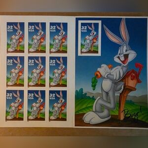 Warner Bros. Bugs Bunny Stamps - Blue and Green